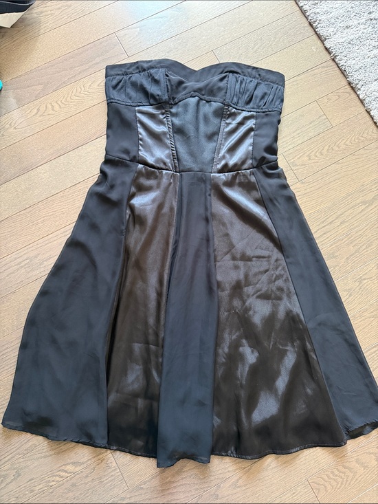 le chateau Dresses & Skirts - Size large L le chateau Black Strapless Satin Cocktail Dress corset style satin